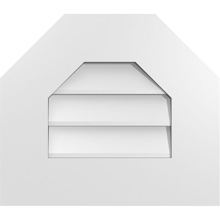 Ekena Millwork Octagonal Top Surface Mount PVC Gable Vent w/ 3-1/2"W x 1"P Standard Frame, 16"W x 14"H GVPOT16X1401SN